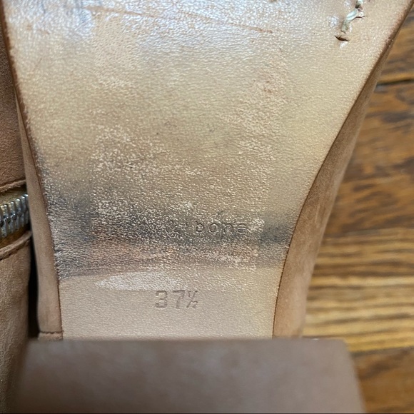 Rag & Bone Margot camel cap toe suede nubuck ankle bootie size 37.5 - Picture 8 of 14